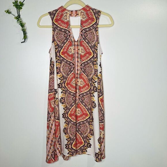 Xhilaration Boho Paisley High Neck Peekaboo Dress - Picture 1 of 8